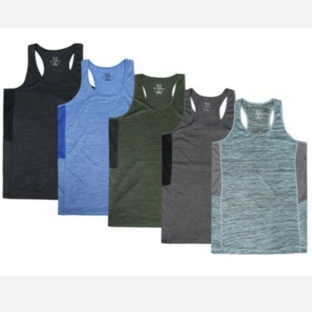 5 Pack Real Essentials Racerback Dry Fit Tank Top